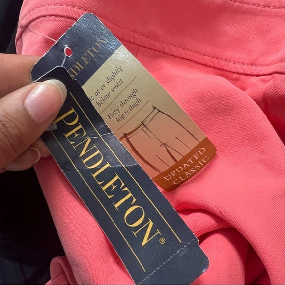 NWT Pendleton Coral Pants Vintage 100% Silk Wide Leg Slacks Relaxed Fit Trousers - Picture 5 of 12